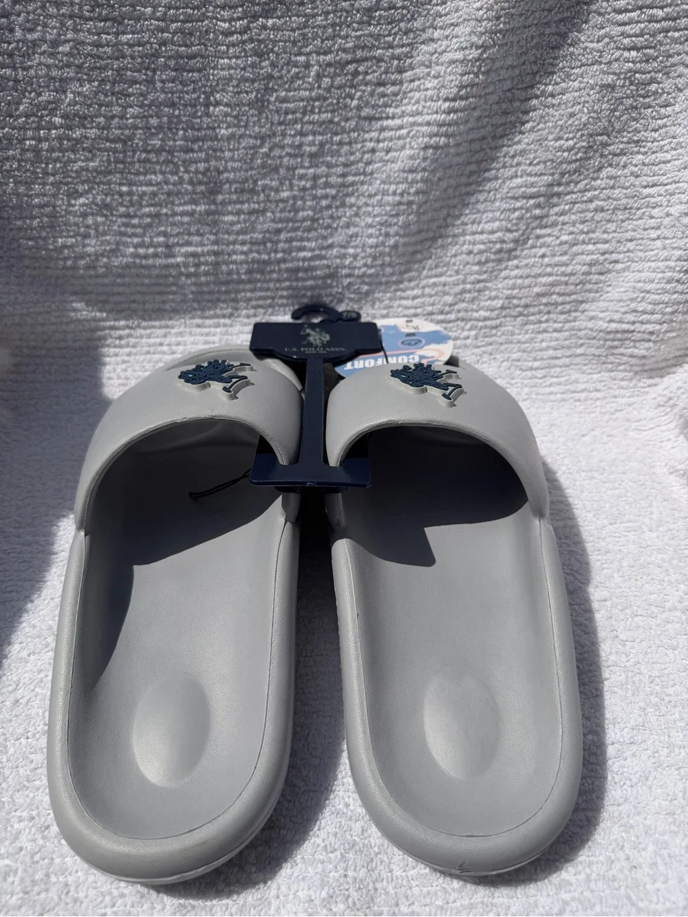 U.S. Polo Assn. Men's Comfort Slides Gray Size 7/8 EU 40-41 NEW With Tags